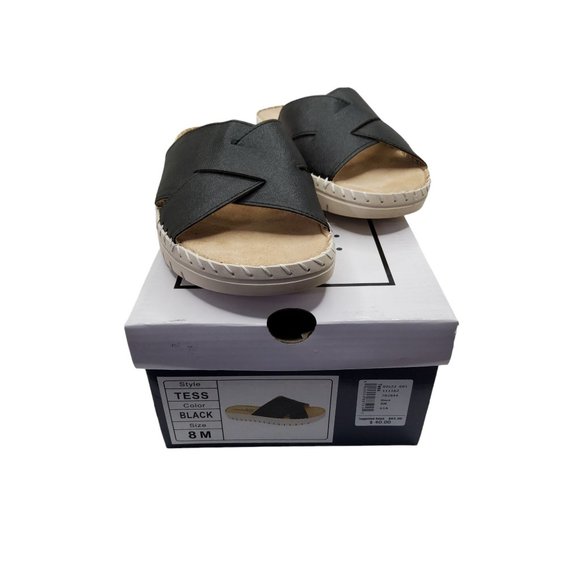 ingaro womens ingaro sport "tess" slide on black strap sandals. - Picture 2 of 6